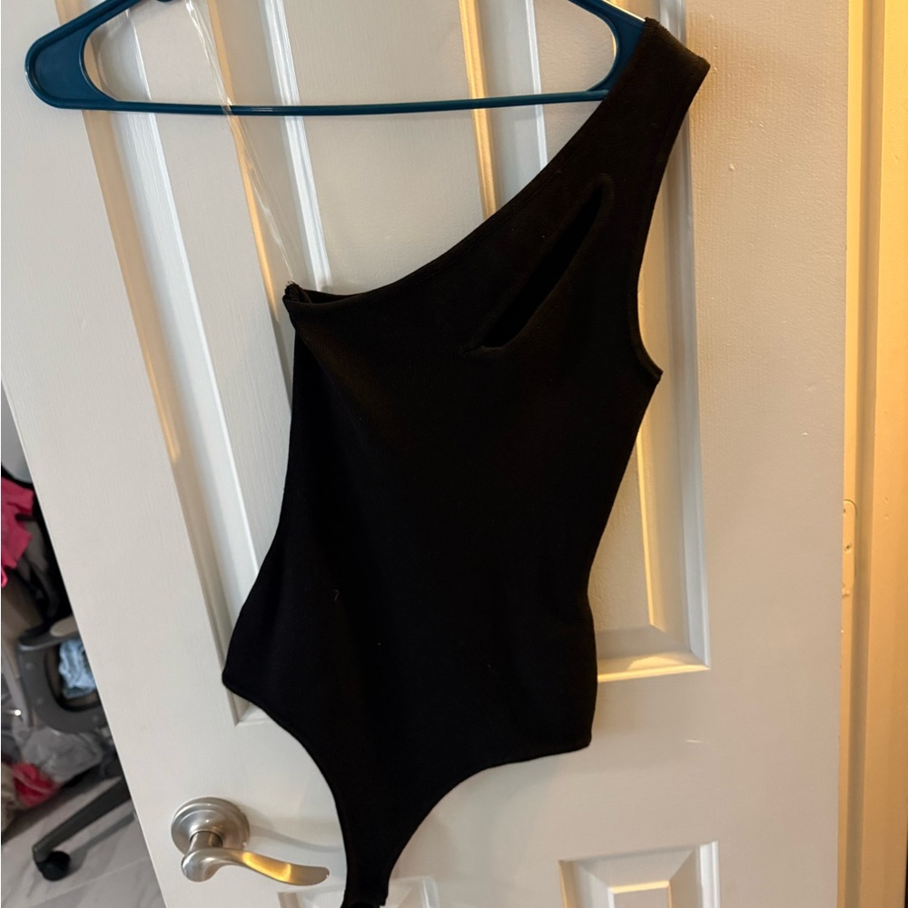 Fashion Nova Black One Shoulder Bodysuit